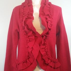 NWT Madison Ruffled Wool Blazer